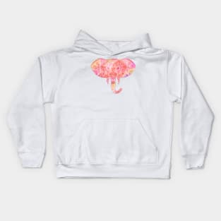 Floral Mandala Elephant Kids Hoodie